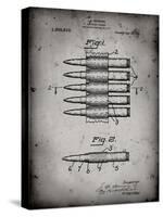 PP948-Faded Grey Machine Gun Bullet Carrier Belt Patent Poster-Cole Borders-Stretched Canvas