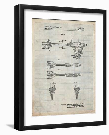 PP95-Antique Grid Parchment Star Wars Nebulon B Escort Frigate Poster-Cole Borders-Framed Giclee Print