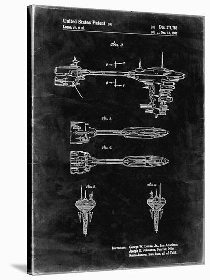 PP95-Black Grunge Star Wars Nebulon B Escort Frigate Poster-Cole Borders-Stretched Canvas