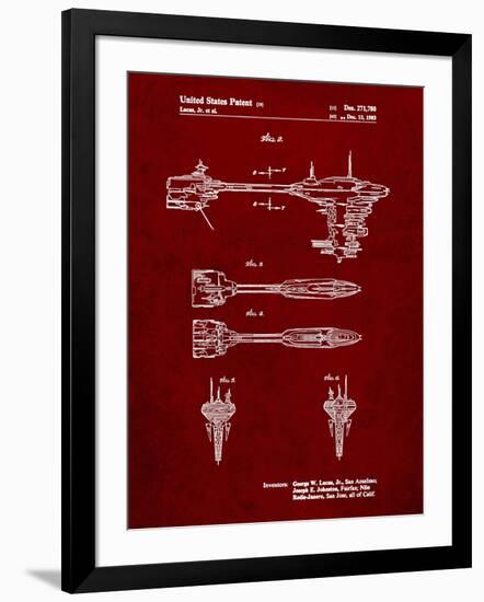 PP95-Burgundy Star Wars Nebulon B Escort Frigate Poster-Cole Borders-Framed Giclee Print