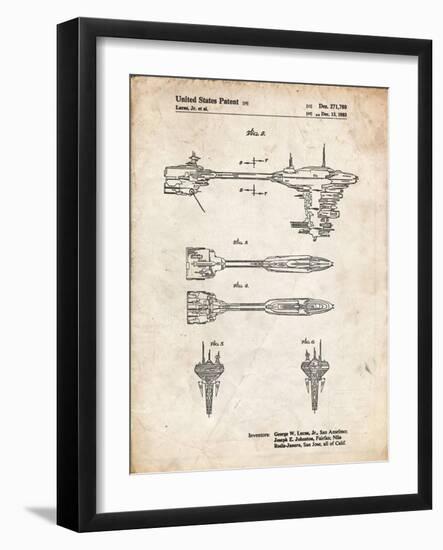 PP95-Vintage Parchment Star Wars Nebulon B Escort Frigate Poster-Cole Borders-Framed Giclee Print