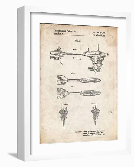 PP95-Vintage Parchment Star Wars Nebulon B Escort Frigate Poster-Cole Borders-Framed Giclee Print