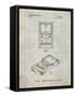 PP950-Antique Grid Parchment Mattel Electronic Basketball Game Patent Poster-Cole Borders-Framed Stretched Canvas