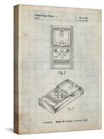 PP950-Antique Grid Parchment Mattel Electronic Basketball Game Patent Poster-Cole Borders-Stretched Canvas