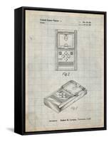 PP950-Antique Grid Parchment Mattel Electronic Basketball Game Patent Poster-Cole Borders-Framed Stretched Canvas