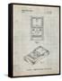 PP950-Antique Grid Parchment Mattel Electronic Basketball Game Patent Poster-Cole Borders-Framed Stretched Canvas