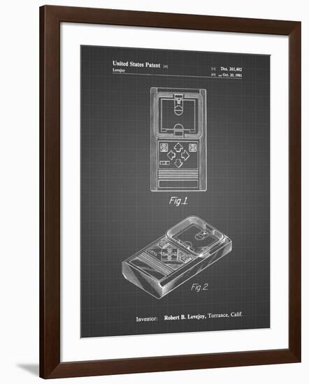 PP950-Black Grid Mattel Electronic Basketball Game Patent Poster-Cole Borders-Framed Giclee Print