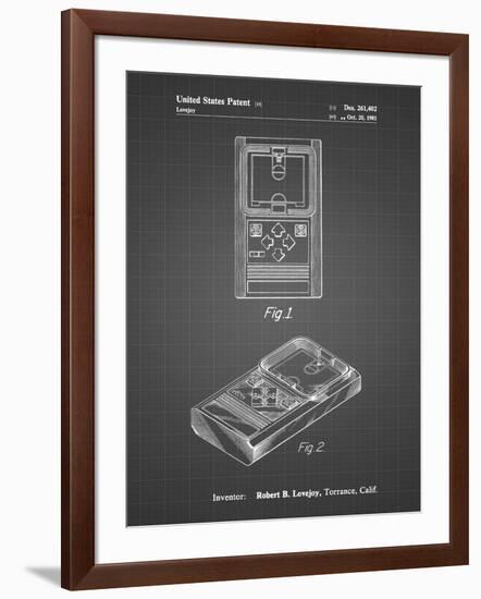 PP950-Black Grid Mattel Electronic Basketball Game Patent Poster-Cole Borders-Framed Giclee Print