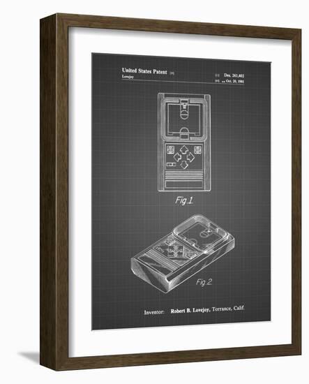 PP950-Black Grid Mattel Electronic Basketball Game Patent Poster-Cole Borders-Framed Giclee Print