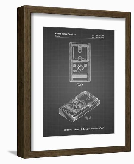 PP950-Black Grid Mattel Electronic Basketball Game Patent Poster-Cole Borders-Framed Giclee Print