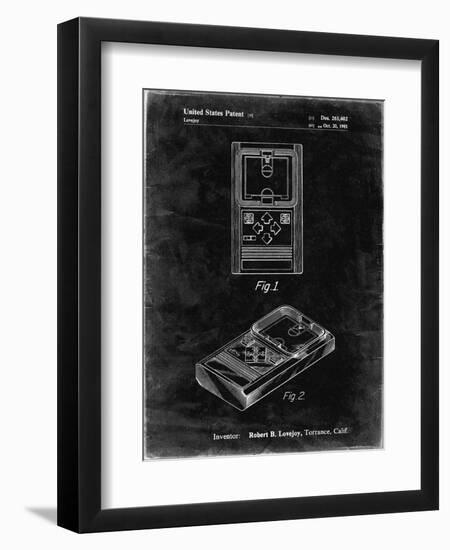 PP950-Black Grunge Mattel Electronic Basketball Game Patent Poster-Cole Borders-Framed Premium Giclee Print