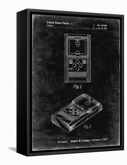 PP950-Black Grunge Mattel Electronic Basketball Game Patent Poster-Cole Borders-Framed Stretched Canvas