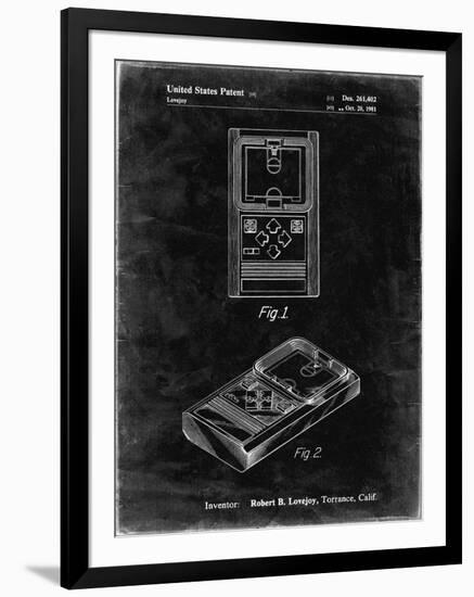 PP950-Black Grunge Mattel Electronic Basketball Game Patent Poster-Cole Borders-Framed Giclee Print