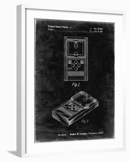 PP950-Black Grunge Mattel Electronic Basketball Game Patent Poster-Cole Borders-Framed Giclee Print