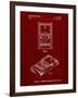 PP950-Burgundy Mattel Electronic Basketball Game Patent Poster-Cole Borders-Framed Giclee Print