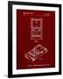 PP950-Burgundy Mattel Electronic Basketball Game Patent Poster-Cole Borders-Framed Giclee Print