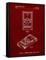 PP950-Burgundy Mattel Electronic Basketball Game Patent Poster-Cole Borders-Framed Stretched Canvas