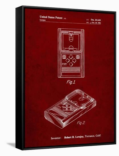 PP950-Burgundy Mattel Electronic Basketball Game Patent Poster-Cole Borders-Framed Stretched Canvas