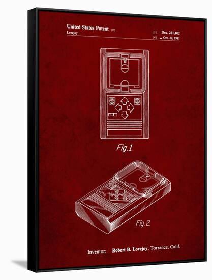 PP950-Burgundy Mattel Electronic Basketball Game Patent Poster-Cole Borders-Framed Stretched Canvas