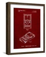 PP950-Burgundy Mattel Electronic Basketball Game Patent Poster-Cole Borders-Framed Giclee Print