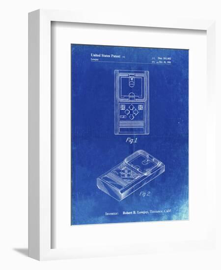 PP950-Faded Blueprint Mattel Electronic Basketball Game Patent Poster-Cole Borders-Framed Giclee Print