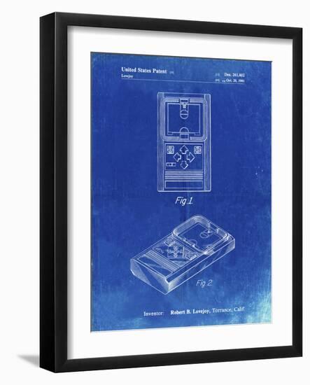 PP950-Faded Blueprint Mattel Electronic Basketball Game Patent Poster-Cole Borders-Framed Giclee Print