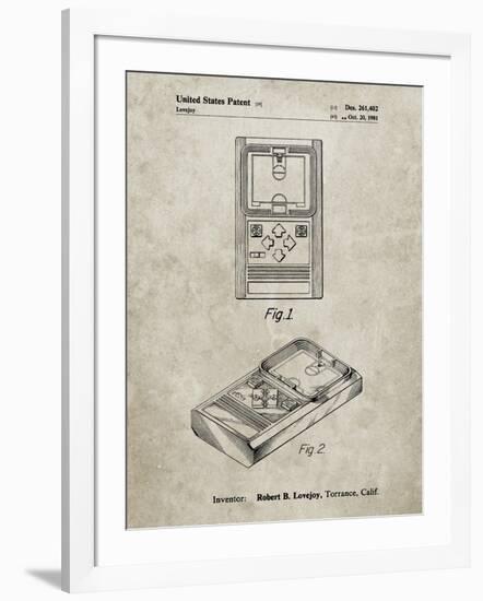 PP950-Sandstone Mattel Electronic Basketball Game Patent Poster-Cole Borders-Framed Giclee Print