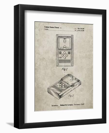 PP950-Sandstone Mattel Electronic Basketball Game Patent Poster-Cole Borders-Framed Giclee Print