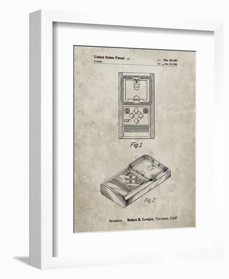 PP950-Sandstone Mattel Electronic Basketball Game Patent Poster-Cole Borders-Framed Giclee Print