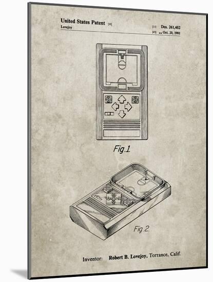 PP950-Sandstone Mattel Electronic Basketball Game Patent Poster-Cole Borders-Mounted Giclee Print