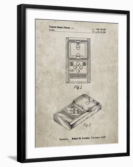 PP950-Sandstone Mattel Electronic Basketball Game Patent Poster-Cole Borders-Framed Giclee Print