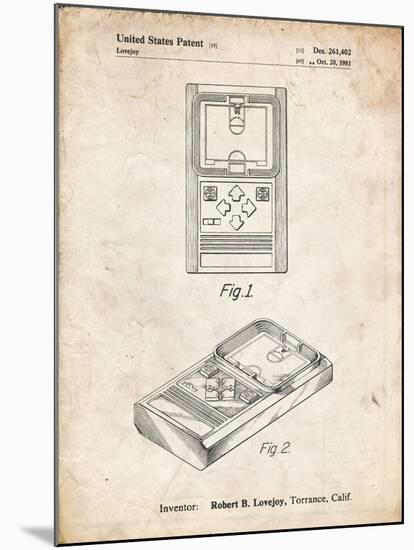 PP950-Vintage Parchment Mattel Electronic Basketball Game Patent Poster-Cole Borders-Mounted Giclee Print