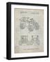 PP951-Antique Grid Parchment Mattel Kids Dump Truck Patent Poster-Cole Borders-Framed Giclee Print