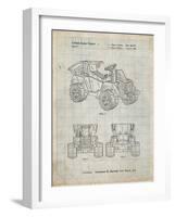 PP951-Antique Grid Parchment Mattel Kids Dump Truck Patent Poster-Cole Borders-Framed Giclee Print