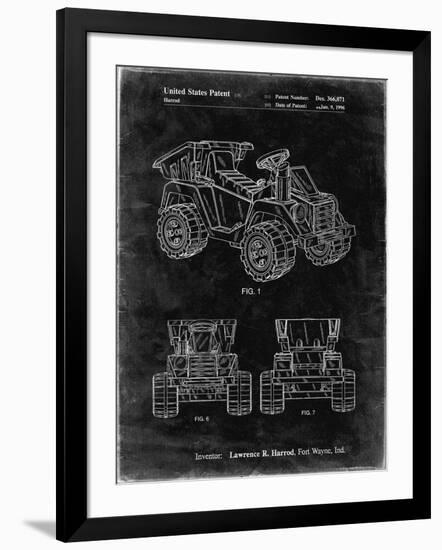 PP951-Black Grunge Mattel Kids Dump Truck Patent Poster-Cole Borders-Framed Giclee Print