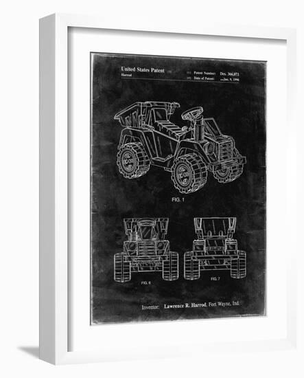 PP951-Black Grunge Mattel Kids Dump Truck Patent Poster-Cole Borders-Framed Giclee Print