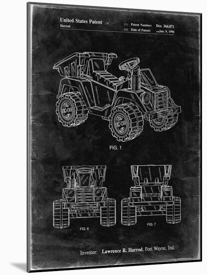 PP951-Black Grunge Mattel Kids Dump Truck Patent Poster-Cole Borders-Mounted Giclee Print