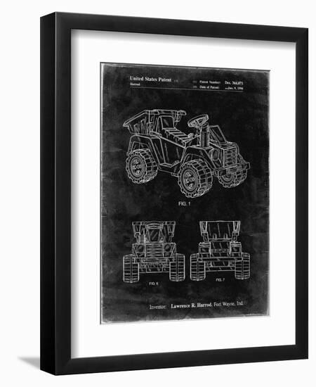 PP951-Black Grunge Mattel Kids Dump Truck Patent Poster-Cole Borders-Framed Premium Giclee Print