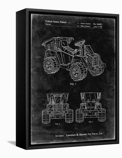 PP951-Black Grunge Mattel Kids Dump Truck Patent Poster-Cole Borders-Framed Stretched Canvas