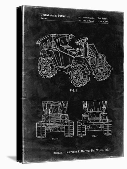 PP951-Black Grunge Mattel Kids Dump Truck Patent Poster-Cole Borders-Stretched Canvas