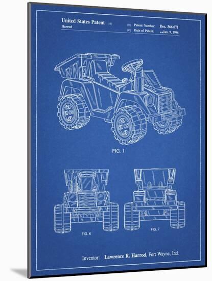 PP951-Blueprint Mattel Kids Dump Truck Patent Poster-Cole Borders-Mounted Giclee Print