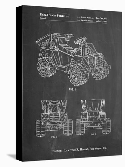 PP951-Chalkboard Mattel Kids Dump Truck Patent Poster-Cole Borders-Stretched Canvas