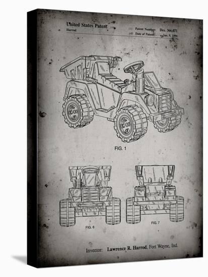 PP951-Faded Grey Mattel Kids Dump Truck Patent Poster-Cole Borders-Stretched Canvas
