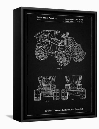 PP951-Vintage Black Mattel Kids Dump Truck Patent Poster-Cole Borders-Framed Stretched Canvas