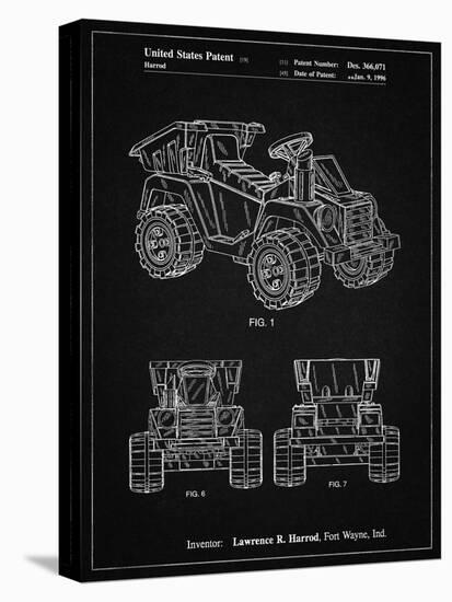 PP951-Vintage Black Mattel Kids Dump Truck Patent Poster-Cole Borders-Stretched Canvas