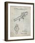PP952-Antique Grid Parchment Mattel Toy Pop Gun Patent Poster-Cole Borders-Framed Giclee Print