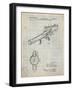 PP952-Antique Grid Parchment Mattel Toy Pop Gun Patent Poster-Cole Borders-Framed Giclee Print