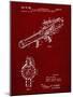 PP952-Burgundy Mattel Toy Pop Gun Patent Poster-Cole Borders-Mounted Giclee Print