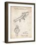 PP952-Vintage Parchment Mattel Toy Pop Gun Patent Poster-Cole Borders-Framed Giclee Print