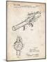 PP952-Vintage Parchment Mattel Toy Pop Gun Patent Poster-Cole Borders-Mounted Giclee Print